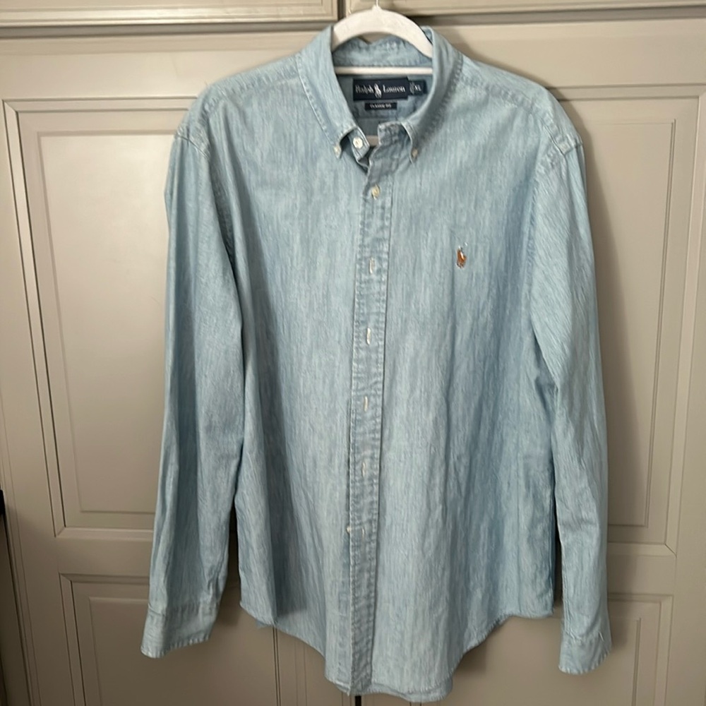 Men’s Ralph Lauren, long sleeve button-down shirt